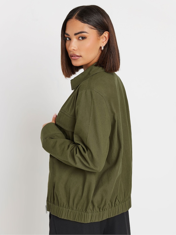 PixieGirl Petite Green Bomber Utility 100% Cotton Jacket - Image 5 of 5
