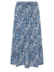 M&Co Blue Petite Floral Tiered Skirt - Image 5 of 5