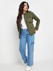 PixieGirl Petite Green 100% Cotton Utility Jacket - Image 1 of 5