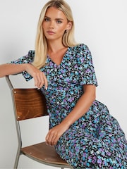 M&Co Black Petite Fit And Flare Dress - Image 1 of 5
