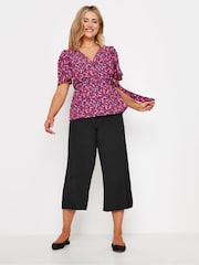M&Co Black Petite Ocean Crepe Soft Culottes - Image 3 of 5