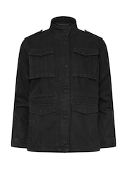 PixieGirl Petite Black 100% Cotton Utility Jacket - Image 5 of 5