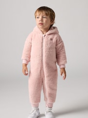 Levi's® Pink Sherpa Baby Pramsuit - Image 1 of 5