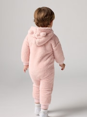 Levi's® Pink Sherpa Baby Pramsuit - Image 2 of 5