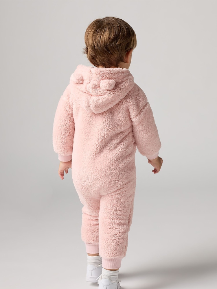 Levi's® Pink Sherpa Baby Pramsuit - Image 2 of 5