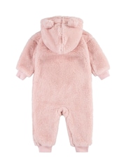 Levi's® Pink Sherpa Baby Pramsuit - Image 4 of 5