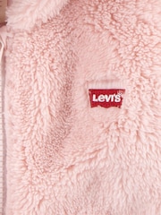 Levi's® Pink Sherpa Baby Pramsuit - Image 5 of 5