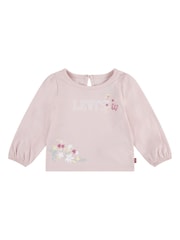 Levi's® Pink Baby Floral Logo Long Sleeve Top - Image 3 of 8