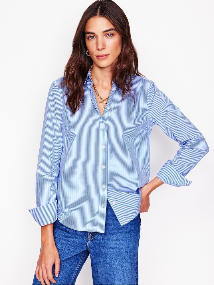 Boden Navy Blue Petite Petite Sienna 100% Cotton Shirt - Image 1 of 6