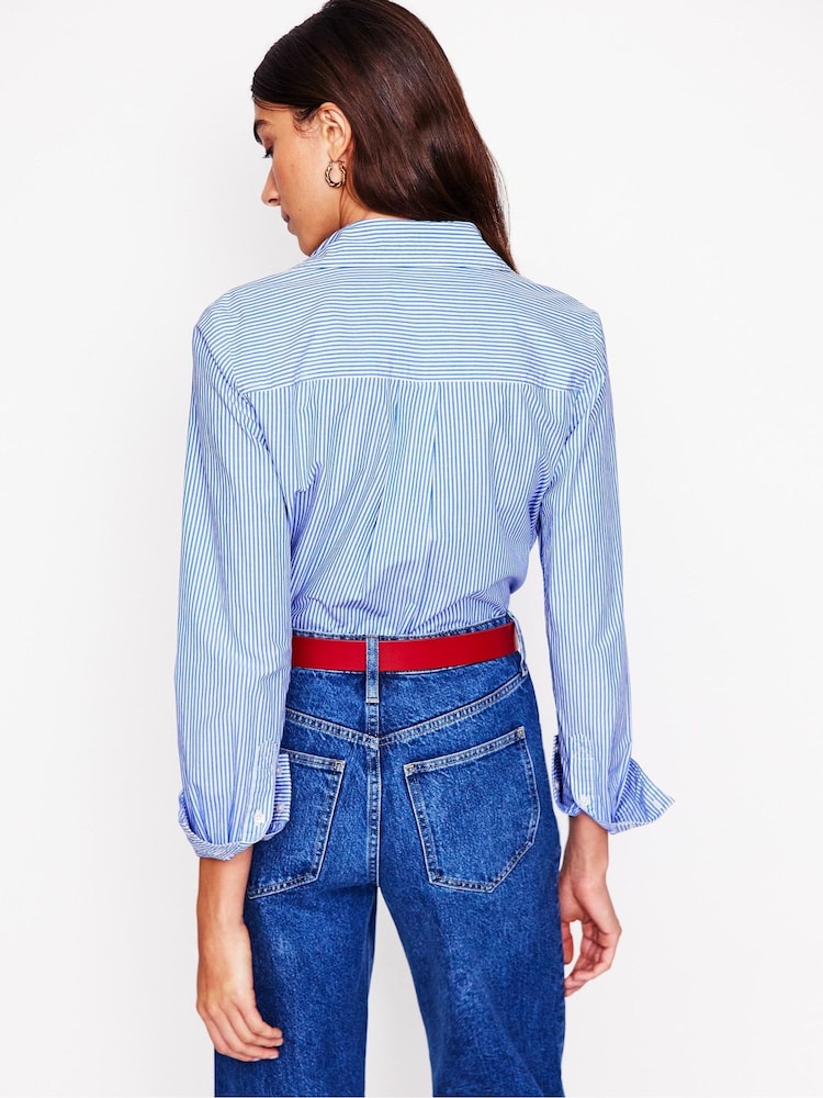 Boden Navy Blue Petite Petite Sienna 100% Cotton Shirt - Image 3 of 6