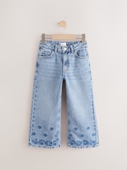 Blue Denim Embroidered 100% Cotton Jeams - Image 1 of 4