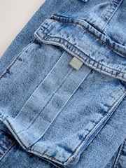 Denim Bleach Wash Bleach Wash Denim Cargo 100% Cotton Jeans - Image 3 of 3