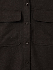 Reiss Chocolate Amelie Patch Pocket Twill Overshirt - Image 6 of 6