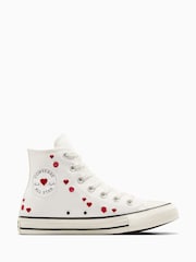Converse White Chuck Taylor All Star Hearts High Trainers - Image 1 of 11
