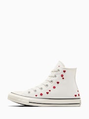Converse White Chuck Taylor All Star Hearts High Trainers - Image 2 of 11