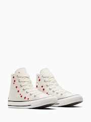 Converse White Chuck Taylor All Star Hearts High Trainers - Image 3 of 11