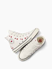 Converse White Chuck Taylor All Star Hearts High Trainers - Image 5 of 11