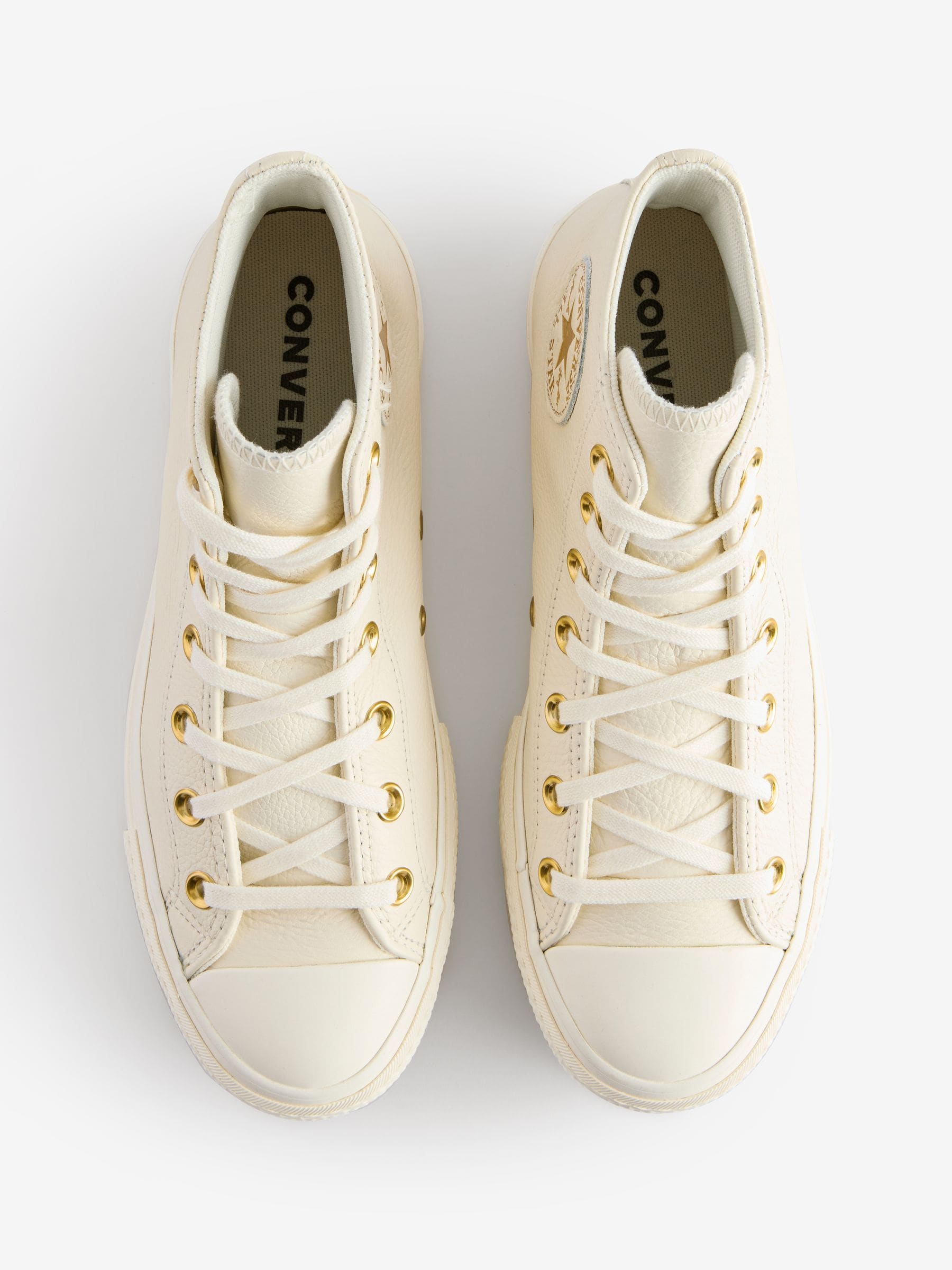 Buy Converse White/Gold Chuck Taylor All Star Lift Mono Leather