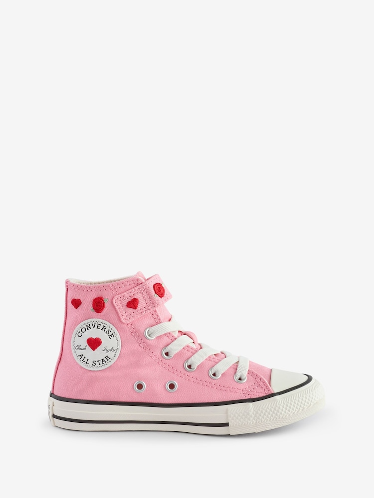 Pink - Converse 1V High Top Junior Trainers - Image 1 of 1