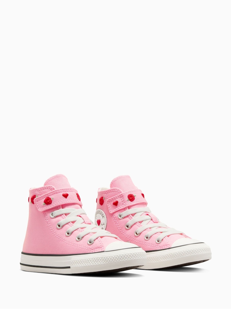 Converse Pink 1V High Top Junior Trainers - Image 4 of 11