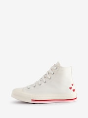 Converse White Youth Hearts EVA Lift Trainers - Image 2 of 9