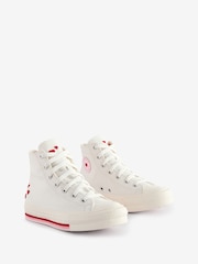 Converse White Youth Hearts EVA Lift Trainers - Image 3 of 9