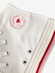 Converse White Youth Hearts EVA Lift Trainers - Image 8 of 9