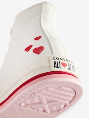 Converse White Youth Hearts EVA Lift Trainers - Image 9 of 9