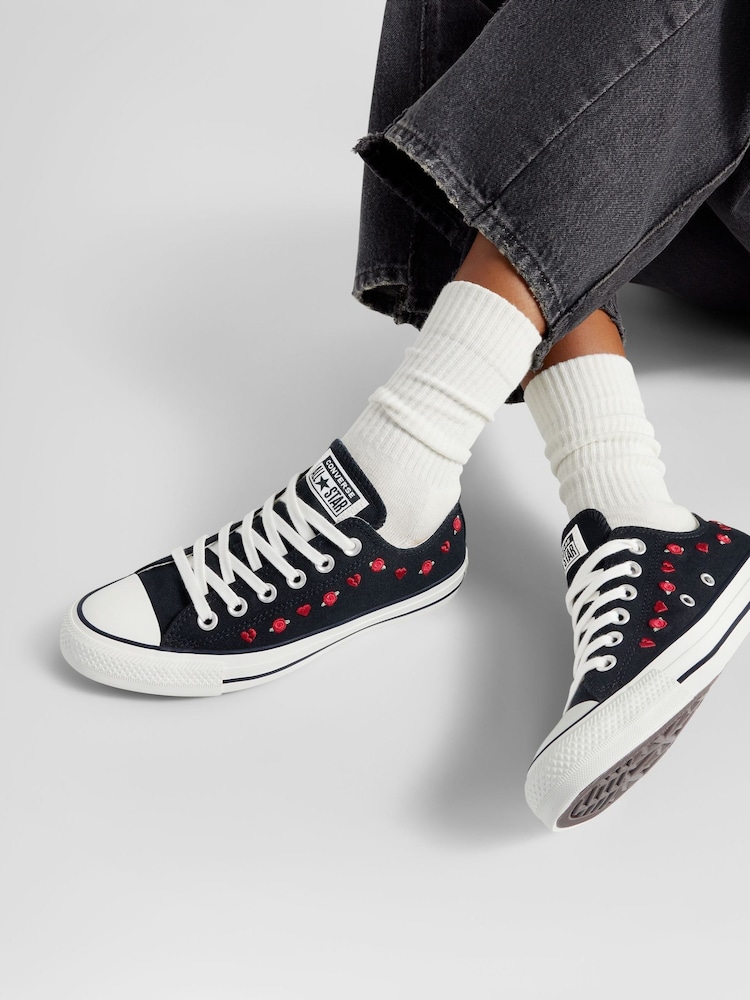 Черный - Кожаные низкие кроссовки Converse Chuck Taylor All Star Однотонный - Изображение 2 из 22