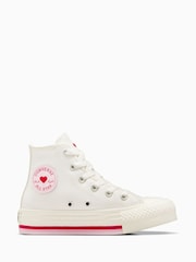 Converse White Junior Hearts EVA Lift Trainers - Image 1 of 9