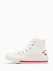 Converse White Junior Hearts EVA Lift Trainers - Image 2 of 9