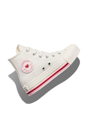 Converse White Junior Hearts EVA Lift Trainers - Image 5 of 9