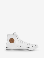 Converse White White Chuck Taylor All Star Leather Trainers - Image 1 of 9