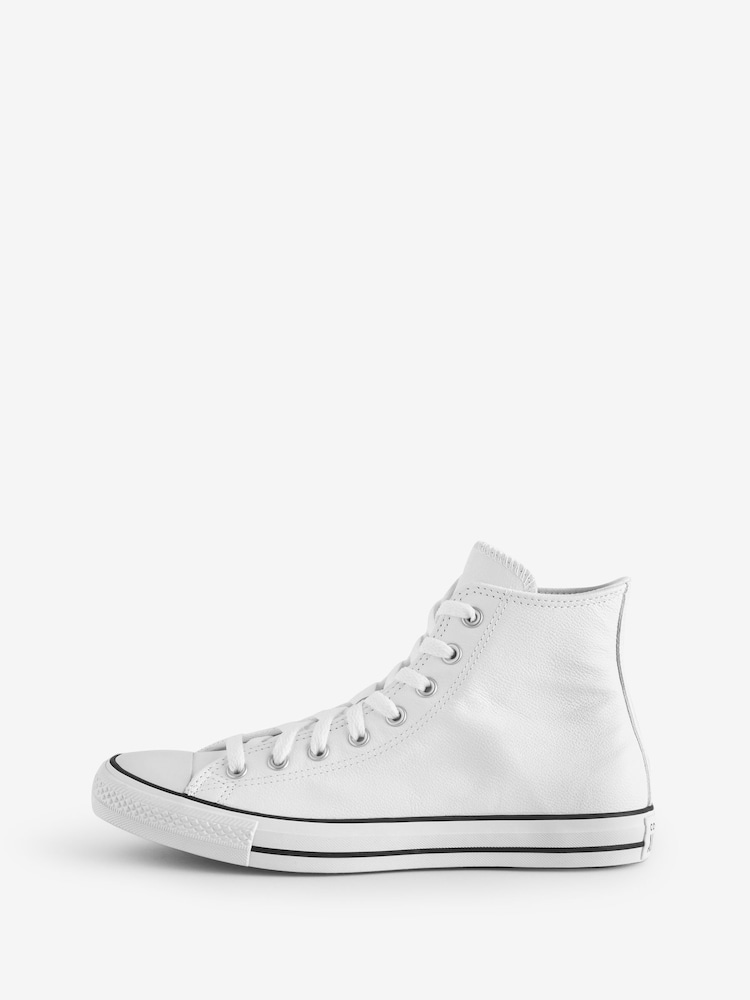 Converse White White Chuck Taylor All Star Leather Trainers - Image 2 of 9