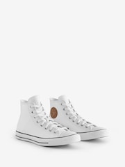 Converse White White Chuck Taylor All Star Leather Trainers - Image 3 of 9