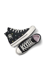 Converse Black Youth Chuck Taylor Embroidered EVA Lift Trainers - Image 4 of 9
