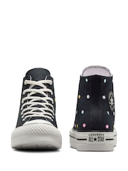 Converse Black Youth Chuck Taylor Embroidered EVA Lift Trainers - Image 5 of 9