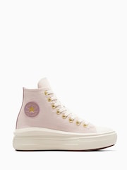 Converse Pink Youth Chuck Taylor Move Trainers - Image 1 of 6