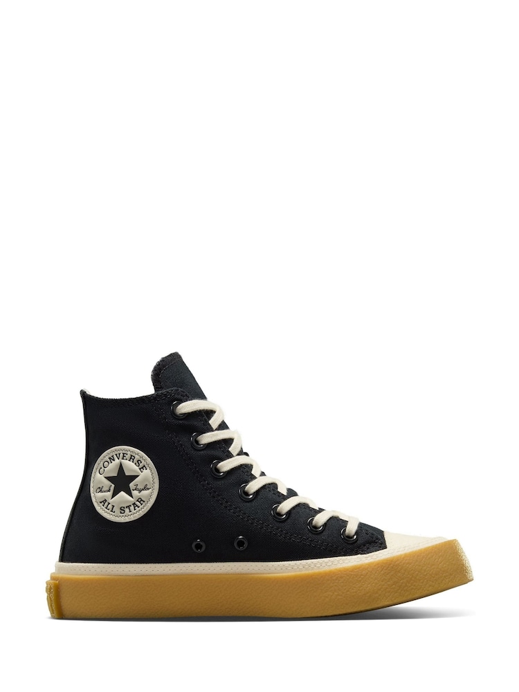 Converse Black Chuck Taylor All Star Taylored Lux Trainers - Image 1 of 10