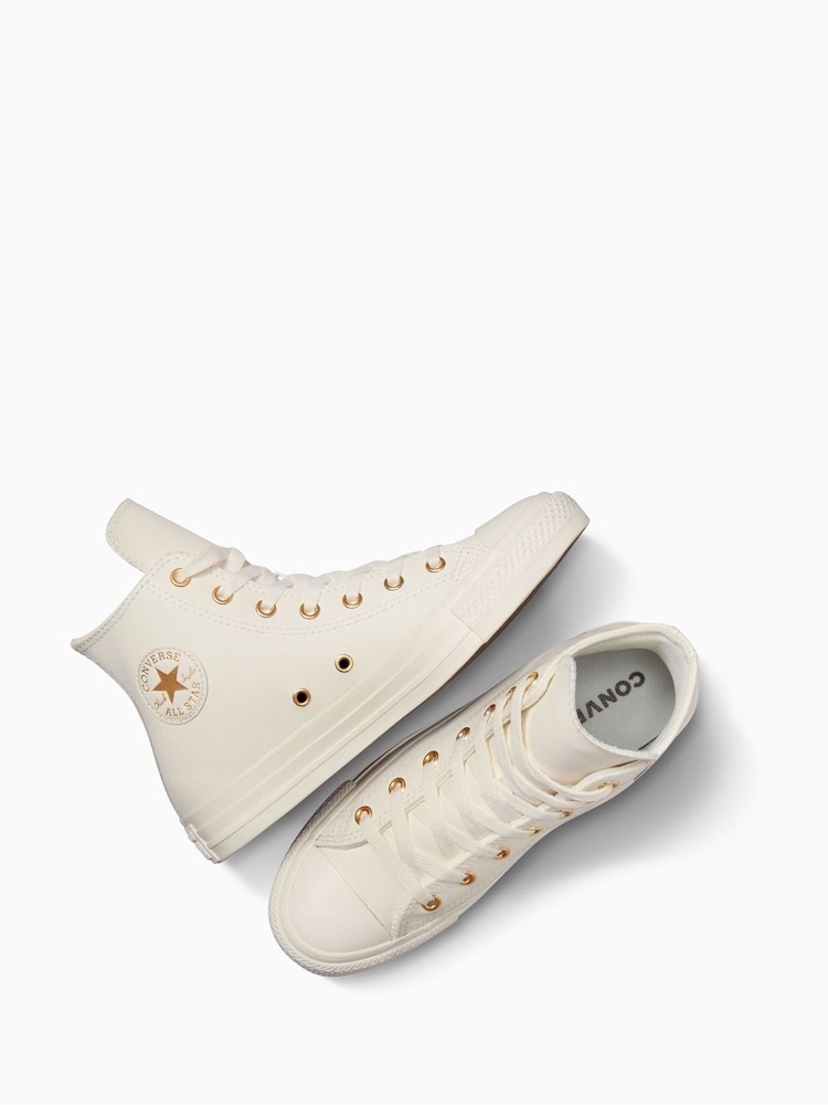 لون طبيعي - حذاء رياضي بطبعة قلوب للشباب تشكيلة Chuck Taylor من Converse - Image 5 of 7