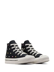 Converse Black Junior Chuck Taylor Embroidered EVA Lift Trainers - Image 6 of 10