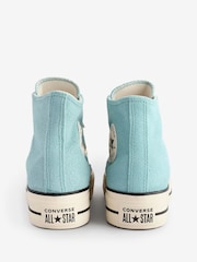 Converse Green Chuck Taylor All Star Lift Suede High Trainers - Image 3 of 9