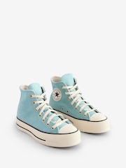 Converse Green Chuck Taylor All Star Lift Suede High Trainers - Image 4 of 9