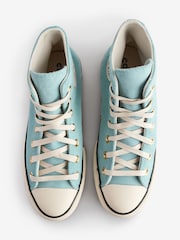 Converse Green Chuck Taylor All Star Lift Suede High Trainers - Image 5 of 9