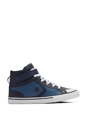 Converse Blue Youth Pro Blaze Strap High Top Trainers - Image 1 of 15