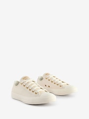 Белый/золотистый - Кожаные низкие кроссовки Converse Chuck Taylor All Star Однотонный - Изображение 11 из 18