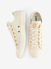 Белый/золотистый - Кожаные низкие кроссовки Converse Chuck Taylor All Star Однотонный - Изображение 12 из 18