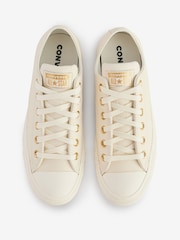 Белый/золотистый - Кожаные низкие кроссовки Converse Chuck Taylor All Star Однотонный - Изображение 14 из 18
