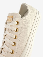 Белый/золотистый - Кожаные низкие кроссовки Converse Chuck Taylor All Star Однотонный - Изображение 16 из 18