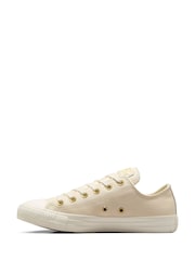 Белый/золотистый - Кожаные низкие кроссовки Converse Chuck Taylor All Star Однотонный - Изображение 4 из 18